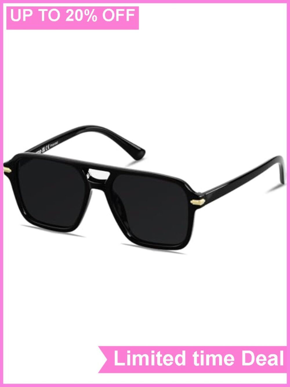 Retro Square Aviator Polarized Sunglasses for Women Men Unisex UV400